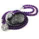 Image of Mala Amethyst Lotus Flower Mala bead amethyst Third Eye Transcend amazonite mala meditation stone crysal reiki crystal healing bracelet necklace yoga bracelet yoga beads