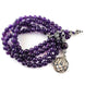 Image of Mala Amethyst Lotus Flower Mala bead amethyst Third Eye Transcend amazonite mala meditation stone crysal reiki crystal healing bracelet necklace yoga bracelet yoga beads