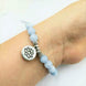 Image of Mala Bracelet Lotus Natural Blue Chalcedony Bracelets Third Eye Transcend