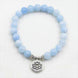 Image of Mala Bracelet Lotus Natural Blue Chalcedony Bracelets Third Eye Transcend