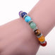 Image of Natural Stone 7 Chakra Bracelet with Heart Pendant