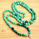 Image of Mala Bracelet Natural Amazonite and Chrysocolla Lotus Mala Third Eye Transcend