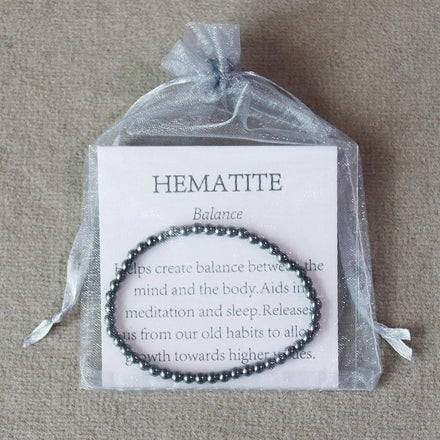 Mala Bracelet Natural Hematite Mini Bracelet Third Eye Transcend