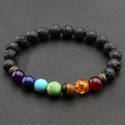 Mala Bracelet Natural Lava Stone 7 Chakra Bracelet bead amethyst Third Eye Transcend amazonite mala meditation stone crysal reiki crystal healing bracelet necklace yoga bracelet yoga beads