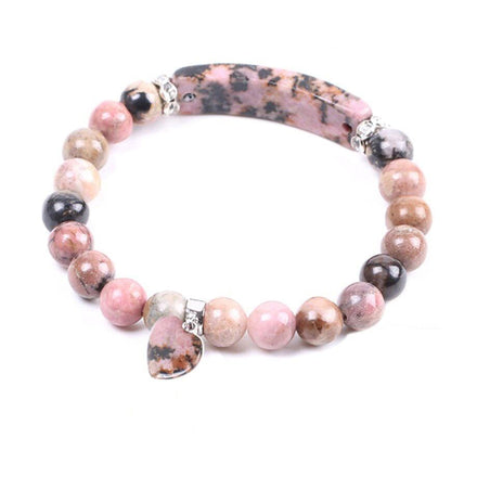 Mala Bracelet Natural Rhodonite Bracelet Third Eye Transcend