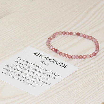 Mala Bracelet Natural Rhodonite Mini Bracelet Third Eye Transcend