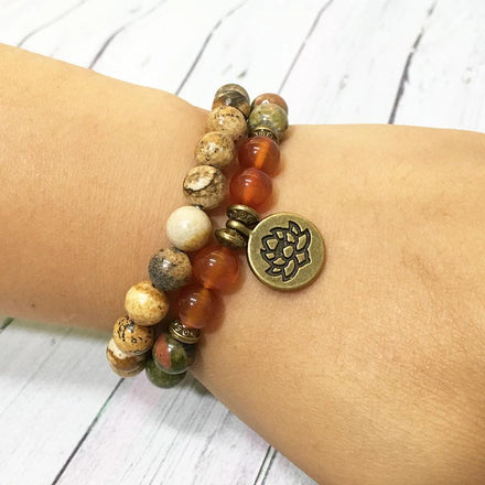 Mala Bracelet Positive Transformation Bracelet Set Third Eye Transcend