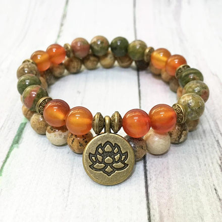 Mala Bracelet Positive Transformation Bracelet Set Third Eye Transcend