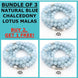 Image of Mala Bundle of 3 Natural Blue Chalcedony Lotus Malas Third Eye Transcend