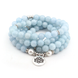 Image of Mala Bundle of 3 Natural Blue Chalcedony Lotus Malas Third Eye Transcend