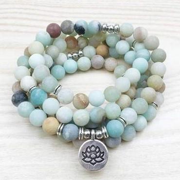 Mala Calming & Transformation Bundle bead amethyst Third Eye Transcend amazonite mala meditation stone crysal reiki crystal healing bracelet necklace yoga bracelet yoga beads