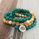 Image of Mala Chrysocolla and Picture Jasper Lotus Mala bead amethyst Third Eye Transcend amazonite mala meditation stone crysal reiki crystal healing bracelet necklace yoga bracelet yoga beads