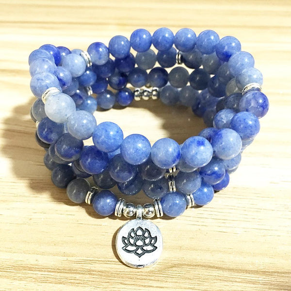 Throat Chakra Bracelet - Blue Aventurine & Lapis Lazuli - VISHUDDHA -  Golden Lotus Mala