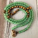 Image of Mala Green Chalcedony and Tiger Eye Om Mala bead amethyst Third Eye Transcend amazonite mala meditation stone crysal reiki crystal healing bracelet necklace yoga bracelet yoga beads