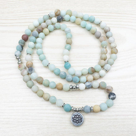 Mala Love and Peace Bundle bead amethyst Third Eye Transcend amazonite mala meditation stone crysal reiki crystal healing bracelet necklace yoga bracelet yoga beads