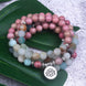 Image of Mala Natural Amazonite and Rhodonite Lotus Mala bead amethyst Third Eye Transcend amazonite mala meditation stone crysal reiki crystal healing bracelet necklace yoga bracelet yoga beads