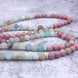 Image of Mala Natural Amazonite and Rhodonite Lotus Mala bead amethyst Third Eye Transcend amazonite mala meditation stone crysal reiki crystal healing bracelet necklace yoga bracelet yoga beads