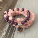 Image of Mala Natural Amethyst and Rose Quartz Lotus Mala bead amethyst Third Eye Transcend amazonite mala meditation stone crysal reiki crystal healing bracelet necklace yoga bracelet yoga beads