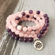 Image of Mala Natural Amethyst and Rose Quartz Lotus Mala Third Eye Transcend