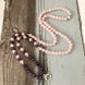 Image of Mala Natural Amethyst and Rose Quartz Lotus Mala Third Eye Transcend