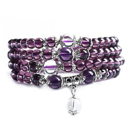Mala Natural Amethyst Mala bead amethyst Third Eye Transcend amazonite mala meditation stone crysal reiki crystal healing bracelet necklace yoga bracelet yoga beads