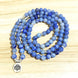 Image of Mala Natural Blue Aventurine Lotus Mala bead amethyst Third Eye Transcend amazonite mala meditation stone crysal reiki crystal healing bracelet necklace yoga bracelet yoga beads