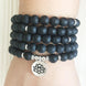 Image of Mala Natural Matte Black Onyx Lotus Mala bead amethyst Third Eye Transcend amazonite mala meditation stone crysal reiki crystal healing bracelet necklace yoga bracelet yoga beads