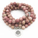 Image of Mala Natural Rhodonite Lotus Mala bead amethyst Third Eye Transcend amazonite mala meditation stone crysal reiki crystal healing bracelet necklace yoga bracelet yoga beads