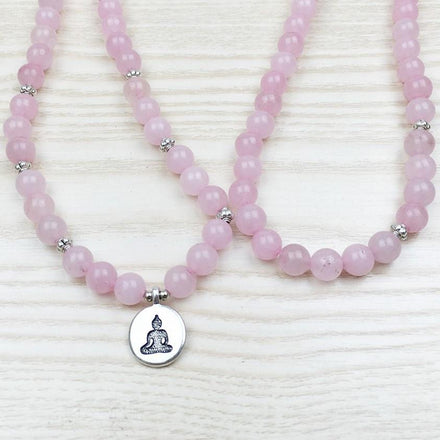 Mala Natural Rose Quartz Buddha Mala bead amethyst Third Eye Transcend amazonite mala meditation stone crysal reiki crystal healing bracelet necklace yoga bracelet yoga beads