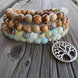 Image of Mala Natural Sandalwood and Amazonite Mala bead amethyst Third Eye Transcend amazonite mala meditation stone crysal reiki crystal healing bracelet necklace yoga bracelet yoga beads