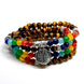 Image of Mala Natural Tiger Eye 7 Chakra Mala Third Eye Transcend