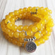 Image of Mala Natural Yellow Onyx Lotus Mala bead amethyst Third Eye Transcend amazonite mala meditation stone crysal reiki crystal healing bracelet necklace yoga bracelet yoga beads
