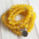 Image of Mala Natural Yellow Onyx Lotus Mala bead amethyst Third Eye Transcend amazonite mala meditation stone crysal reiki crystal healing bracelet necklace yoga bracelet yoga beads