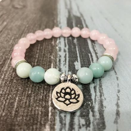 Mala Rose Quartz Heart Bundle bead amethyst Third Eye Transcend amazonite mala meditation stone crysal reiki crystal healing bracelet necklace yoga bracelet yoga beads