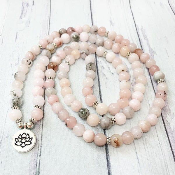 Crystal & Pearl Rosary Bead Kit-Rhodochrosite Crystal Beads & Pink
