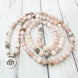 Image of Mala Self Love Natural Rhodochrosite Lotus Mala Third Eye Transcend