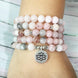 Image of Mala Self Love Natural Rhodochrosite Lotus Mala Third Eye Transcend