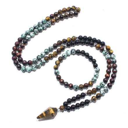 Black Onyx African Turquoise Beads Mala