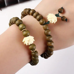 Natural Sandalwood Lotus Bracelets