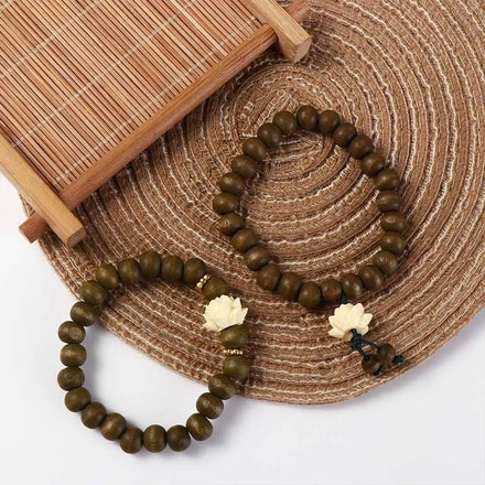 Natural Sandalwood Lotus Bracelets