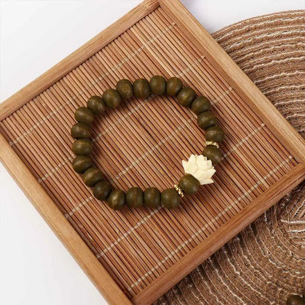 Natural Sandalwood Lotus Bracelets