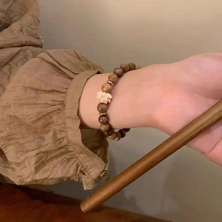 Natural Sandalwood Lotus Bracelets