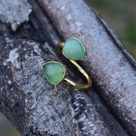 Green Jade Adjustable Ring