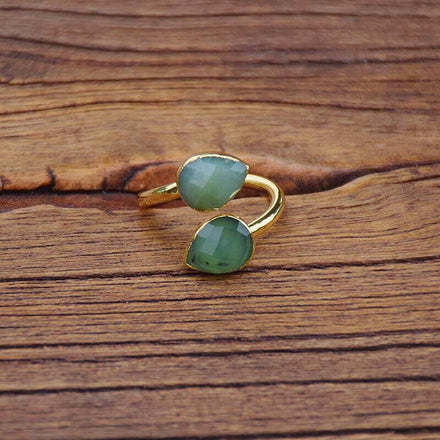 Green Jade Adjustable Ring