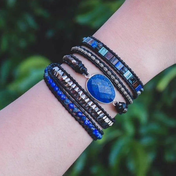 Natural Blue Lapis Wrap Bracelet – Third Eye Transcend