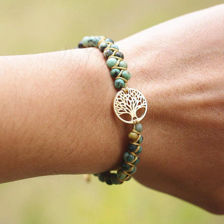 Natural African Turquoise Tree of Life Bracelet