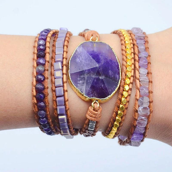 Natural Amethyst Wrap Bracelet – Third Eye Transcend