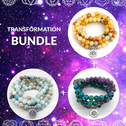 Bracelet Transformation Bundle bead amethyst Third Eye Transcend amazonite mala meditation stone crysal reiki crystal healing bracelet necklace yoga bracelet yoga beads