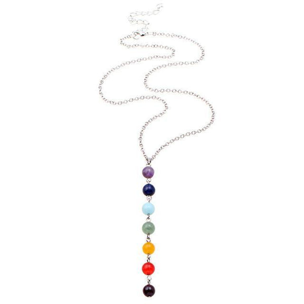 Buddhist 7 Chakra Bead Pendant Chain Necklace - Third Eye Transcend